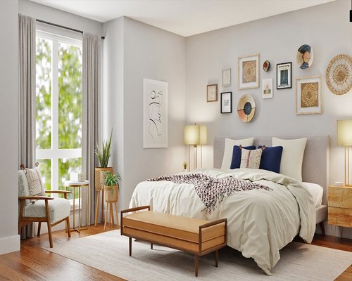 A clean, calm bedroom setup ready for rest